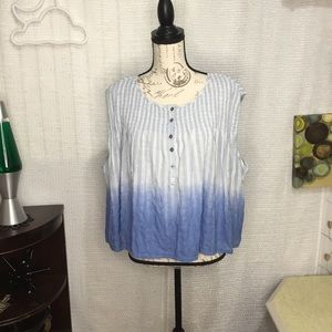 Free People Chambray Ombré  Oversize Tank Top NEW!